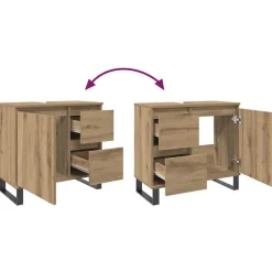 vidaXL Conjuntos De Muebles-Mueble de lavabo madera de ingeniería 65x33x60 cm