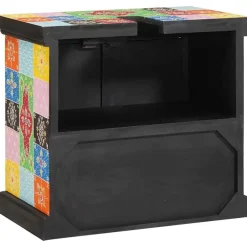 vidaXL Mueble de lavabo Marrón 60 x 35 x 55 cm Madera de mango maciza Sale