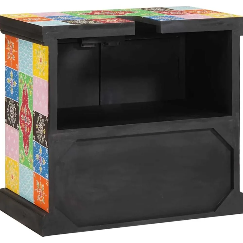 vidaXL Mueble de lavabo Marrón 60 x 35 x 55 cm Madera de mango maciza Sale