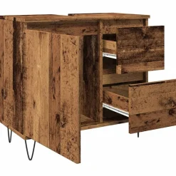 vidaXL Conjuntos De Muebles-Mueble de lavabo madera de ingeniería envejecida 65x33x60 cm