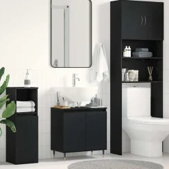 vidaXL Mueble de lavabo para baño 58 x 33 x 60 cm Roble negro Discount