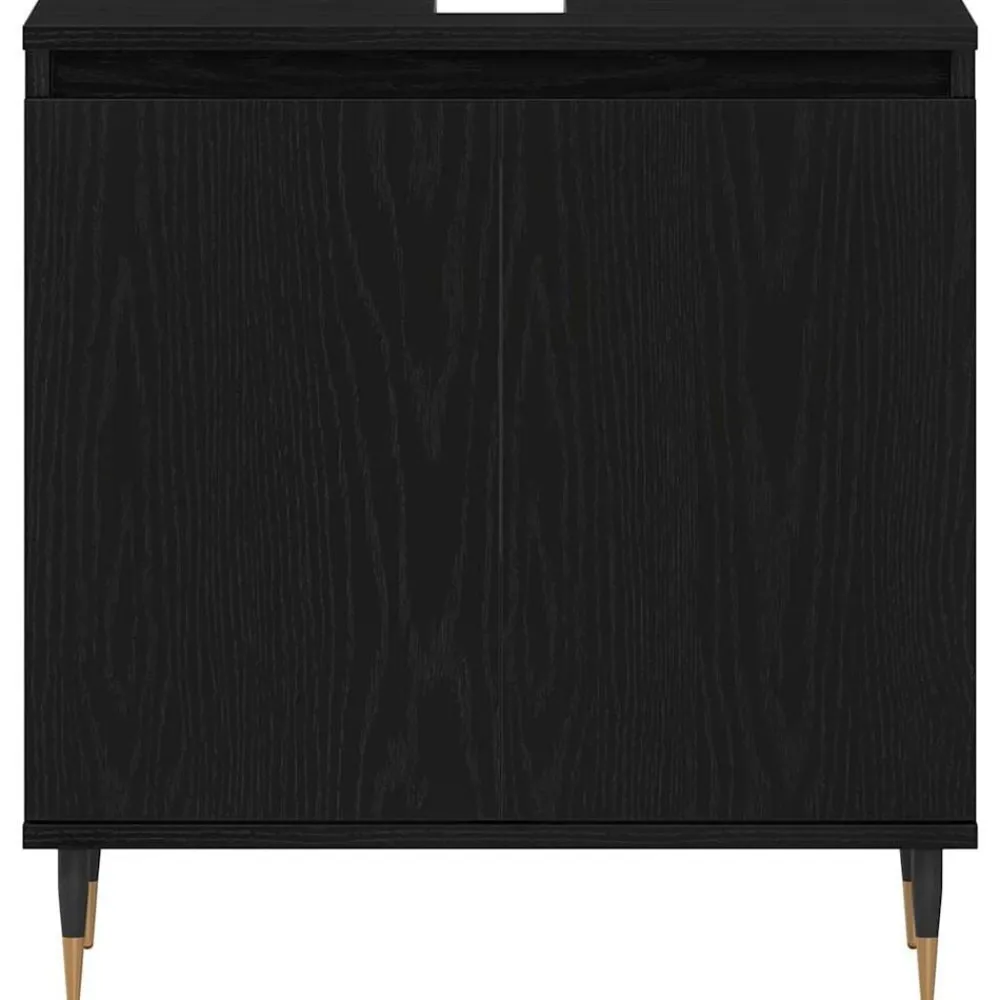 vidaXL Mueble de lavabo para baño 58 x 33 x 60 cm Roble negro Discount