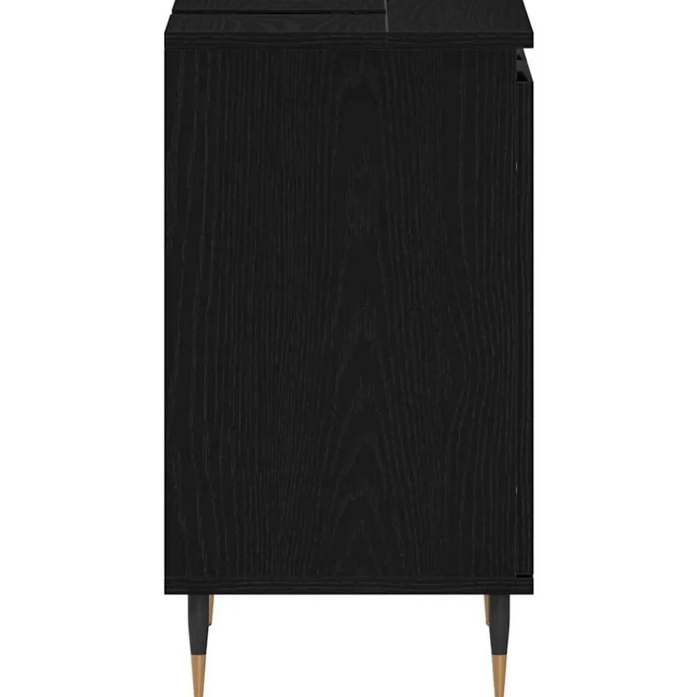 vidaXL Mueble de lavabo para baño 58 x 33 x 60 cm Roble negro Discount