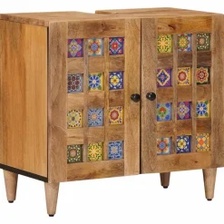 vidaXL Conjuntos De Muebles-Mueble de lavabo para baño con puerta 62 x 33 x 58 cm