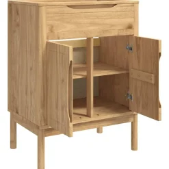 vidaXL Mueble de lavabo para baño FLORO Marrón cera 60 x 40 x 80 cm Marr&oacute;n cera Clearance