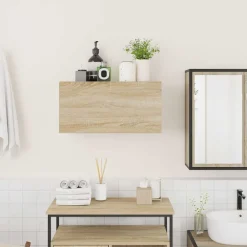 vidaXL Mueble de pared baño madera ingeniería 60x25x30 cm Roble Sonoma Best