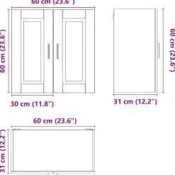vidaXL Armarios Y Almacenamiento-Mueble de pared cocina madera contrachapada Porto roble sonoma
