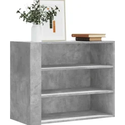 vidaXL Estanterías-Mueble de pared madera ingeniería gris hormigón 75x35x60 cm