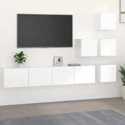 vidaXL Muebles Tv-Mueble de pared para TV madera contrachapada