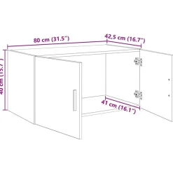 vidaXL Mueble de pared 80 x 42.5 x 40 cm Roble negro Online