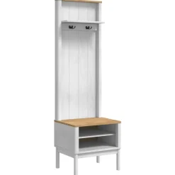 vidaXL Mueble de recibidor con estante FLORO 50 x 40 x 158 cm White Hot
