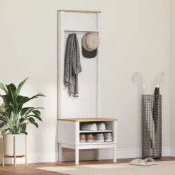 vidaXL Mueble de recibidor con estante FLORO 50 x 40 x 158 cm White Hot