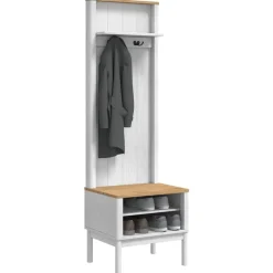 vidaXL Mueble de recibidor con estante FLORO 50 x 40 x 158 cm White Hot