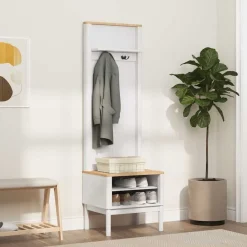 vidaXL Mueble de recibidor con estante FLORO 50 x 40 x 158 cm White Hot
