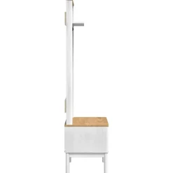 vidaXL Mueble de recibidor con estante FLORO 50 x 40 x 158 cm White Hot