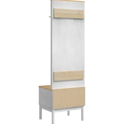 vidaXL Mueble de recibidor con estante FLORO 50 x 40 x 158 cm White Hot