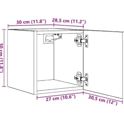 vidaXL Mueble de salón de pared gris hormigón 30,5x30x30 cm Gris hormig&oacute;n Discount