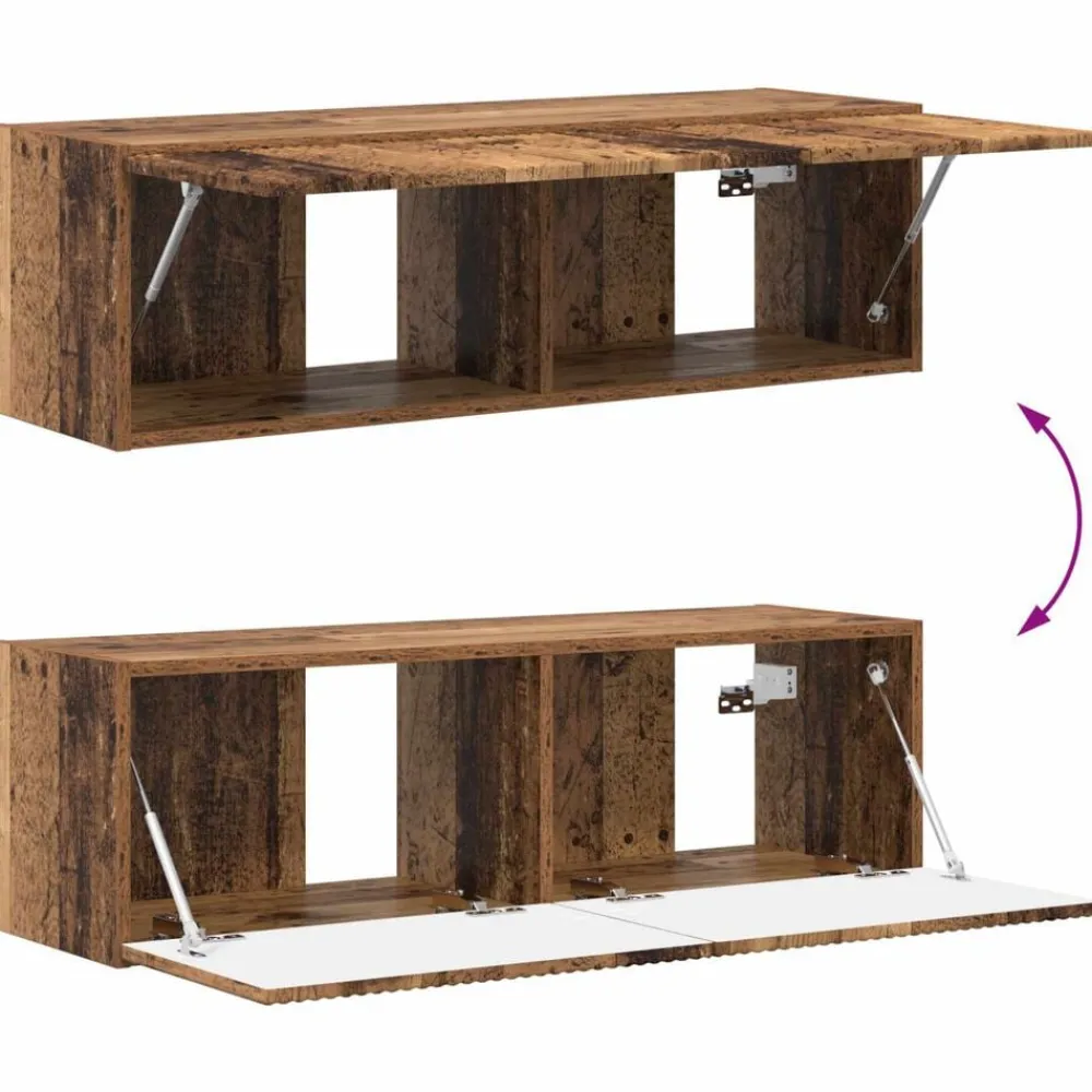 vidaXL Mueble de TV 8 pcs Madera vieja Madera envejecida New