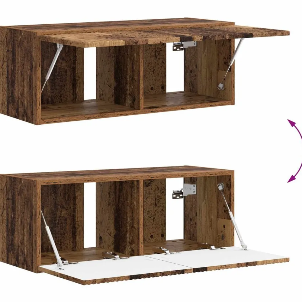 vidaXL Mueble de TV 8 pcs Madera vieja Madera envejecida New