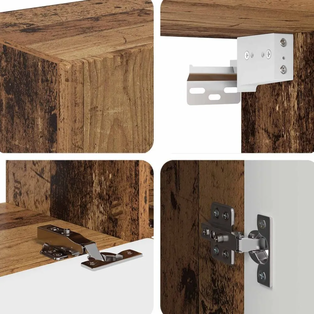 vidaXL Mueble de TV 8 pcs Madera vieja Madera envejecida New