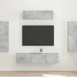 vidaXL Mueble de TV 5 pcs Gris Concreto Gris hormig&oacute;n Online