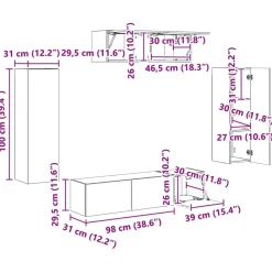 vidaXL Mueble de TV 5 pcs Gris Concreto Gris hormig&oacute;n Online