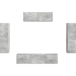 vidaXL Mueble de TV 5 pcs Gris Concreto Gris hormig&oacute;n Online