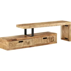 vidaXL Muebles Tv-Mueble de TV (118-200) x 30x40 cm Madera maciza Mango