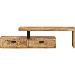 vidaXL Muebles Tv-Mueble de TV (118-200) x 30x40 cm Madera maciza Mango