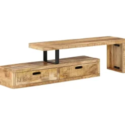 vidaXL Muebles Tv-Mueble de TV (118-200) x 30x40 cm Madera maciza Mango