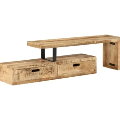 vidaXL Muebles Tv-Mueble de TV (118-200) x 30x40 cm Madera maciza Mango