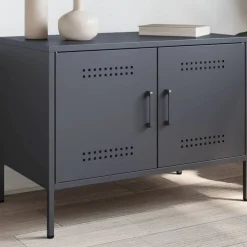 vidaXL Mueble de TV acero gris 68x39x50,5 cm Antracita Outlet