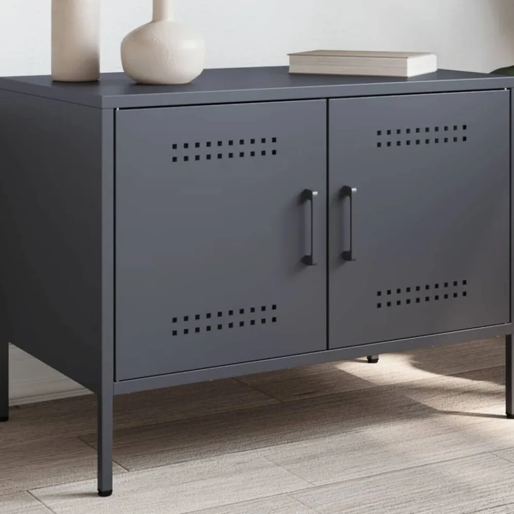 vidaXL Mueble de TV acero gris 68x39x50,5 cm Antracita Outlet