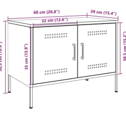 vidaXL Mueble de TV acero gris 68x39x50,5 cm Antracita Outlet