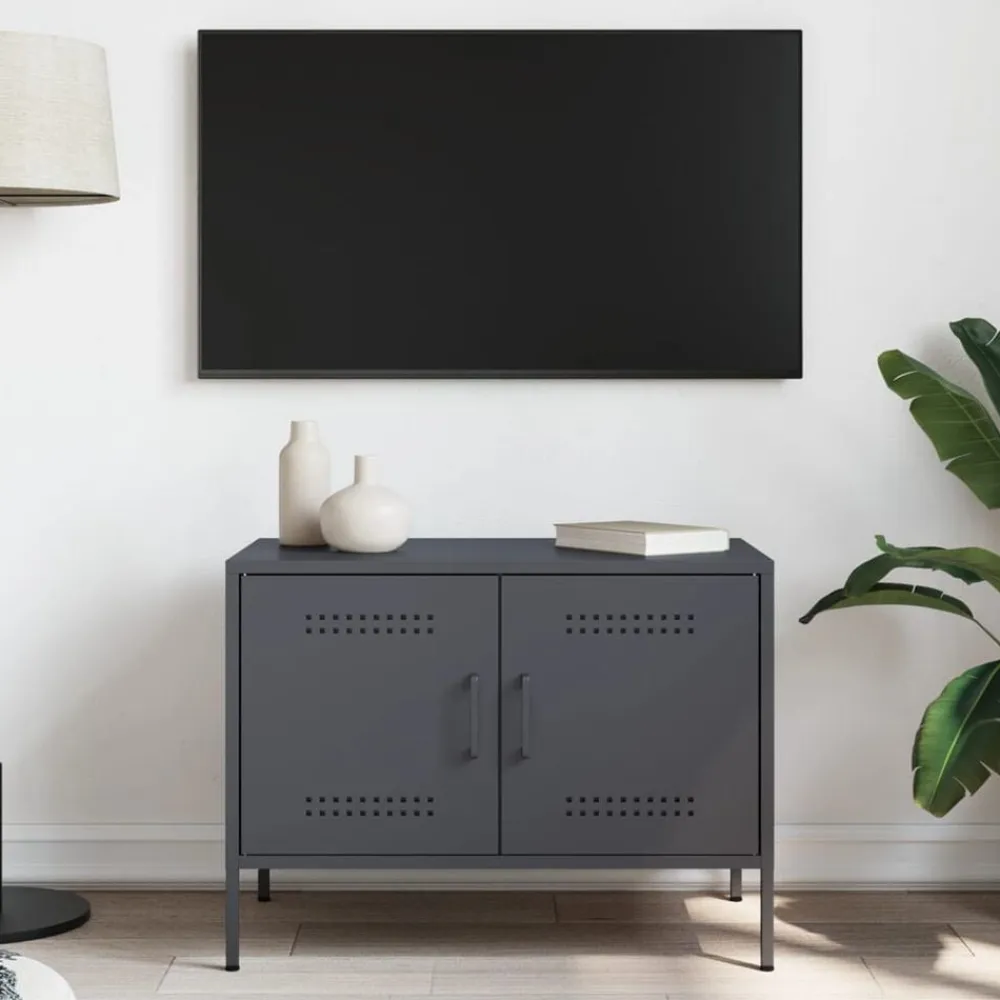 vidaXL Mueble de TV acero gris 68x39x50,5 cm Antracita Outlet