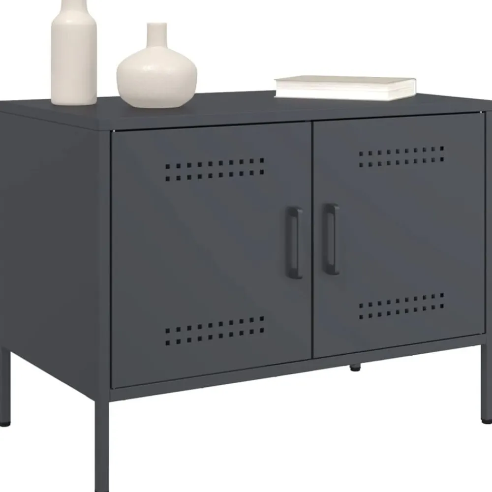 vidaXL Mueble de TV acero gris 68x39x50,5 cm Antracita Outlet