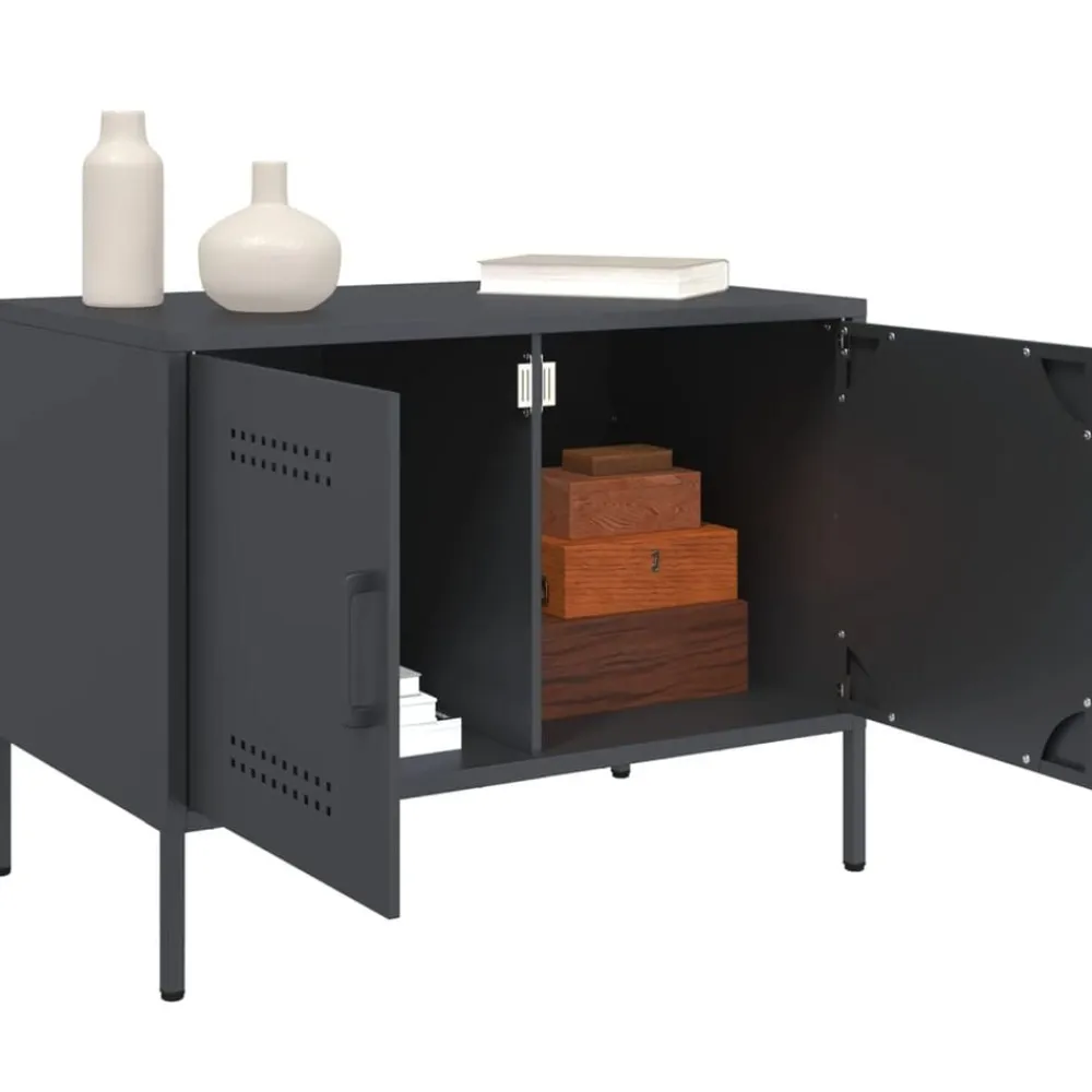 vidaXL Mueble de TV acero gris 68x39x50,5 cm Antracita Outlet