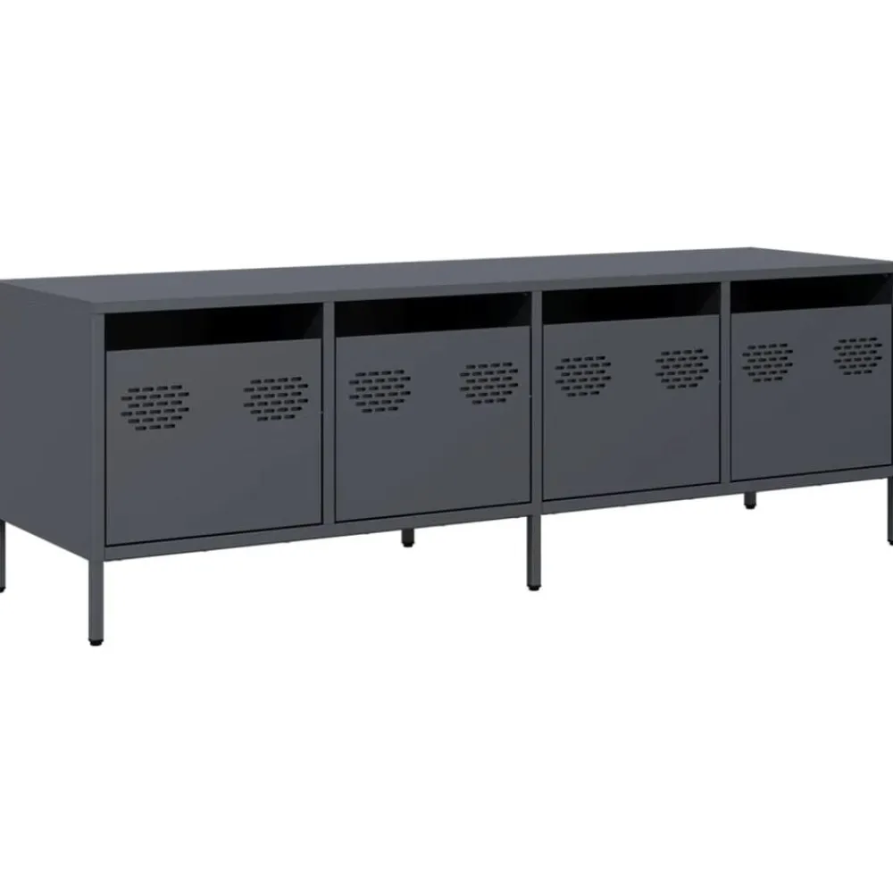vidaXL Mueble de TV acero laminado en frío 135x39x43,5 cm Antracita New