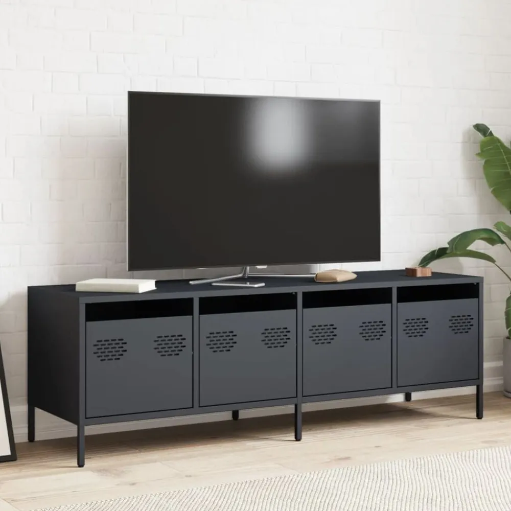vidaXL Mueble de TV acero laminado en frío 135x39x43,5 cm Antracita New
