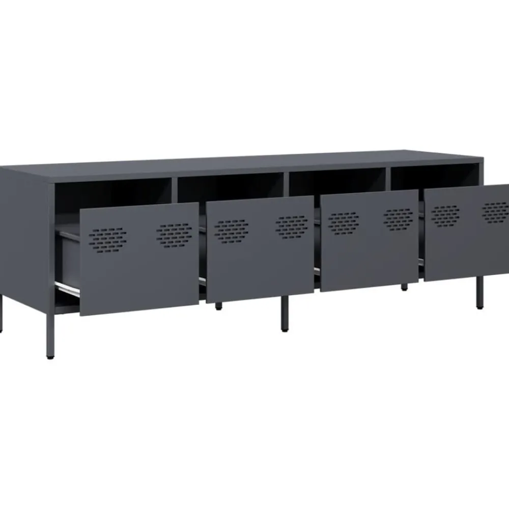vidaXL Mueble de TV acero laminado en frío 135x39x43,5 cm Antracita New