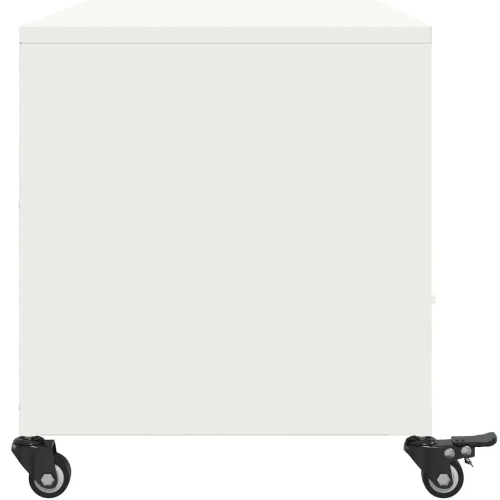 vidaXL Mueble de TV acero 100,5x39x43,5 cm Blanco Discount