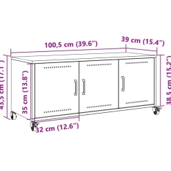 vidaXL Muebles Tv-Mueble de TV acero gris 100,5x39x43,5 cm