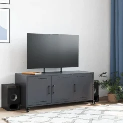 vidaXL Muebles Tv-Mueble de TV acero gris 100,5x39x43,5 cm