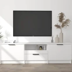 vidaXL Mueble de TV 140x35x40 cm madera de ingeniería Blanco