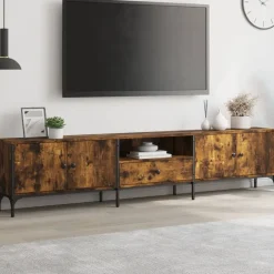vidaXL Muebles Tv-Mueble de TV cajón madera ingeniería 200x25x44 cm