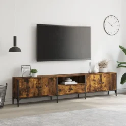 vidaXL Muebles Tv-Mueble de TV cajón madera ingeniería 200x25x44 cm