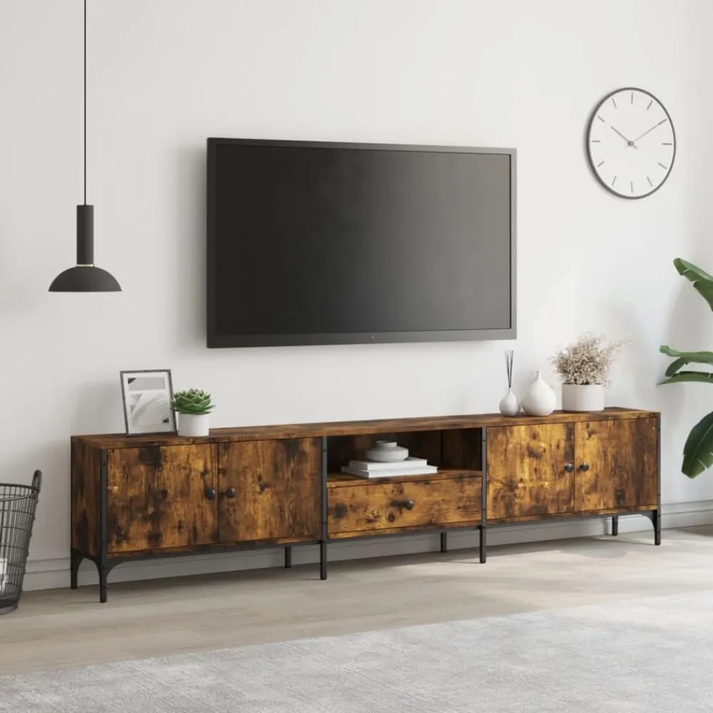 vidaXL Muebles Tv-Mueble de TV cajón madera ingeniería 200x25x44 cm