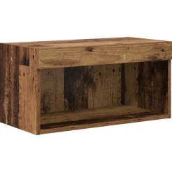 vidaXL Mueble de TV con cajón 8 pcs Cristal Madera envejecida Best