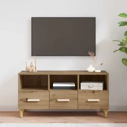 vidaXL Mueble de TV con cajón Roble Artesanal 102 x 36 x 50 cm Roble artisan Discount