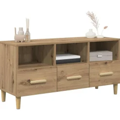 vidaXL Mueble de TV con cajón Roble Artesanal 102 x 36 x 50 cm Roble artisan Discount